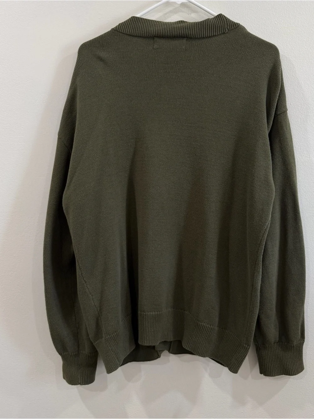 Olive Green V-Neck Knit Cardigan Size Small